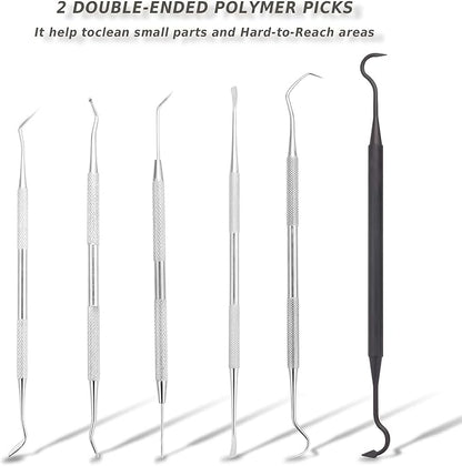Gun Cleaning Brushes Picks Kit Set Brass Copper Steel Nylon Stainless Steel Ploymer Pick Set Bristle Brushes