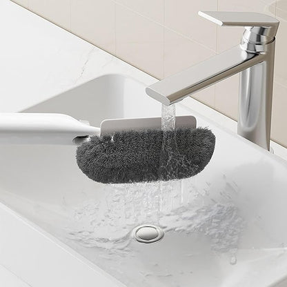 Fenteer Soap Dispenser Scrubbing Brush Pot Kitchen Rotating Cleaning Brush