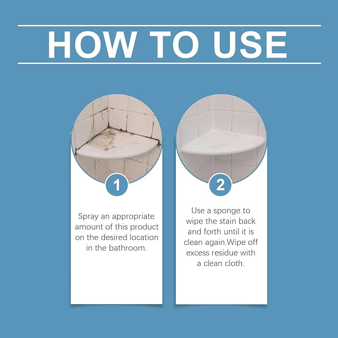 Powerful Bathroom Descaler Spray - Multi-Surface Cleaner for Hard Water Stains, Soap Scum, and Dirt on Tiles, Tubs, Toilets, Sinks, and Kitchen Surfaces (120ml, with Cleaning Cloth & Sponge)