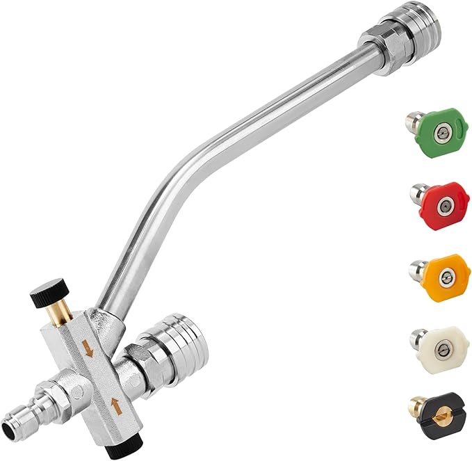 Raincovo Dual Connector Lance Pressure Washer Foam Cannon, Power Washer Soap Attachment, Dual Lance Pressure Washer Wand with 5 Nozzles Tips, 1/4" Quick Connect