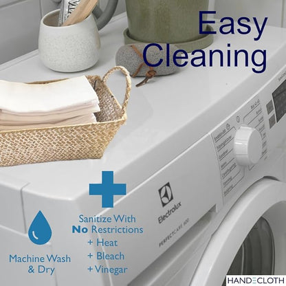 Reusable Paper Towels/G.O.T.S. Certified Organic Cotton/Made in USA/Microfiber Alternative/Machine Washable/Absorbent/Durable/Quality Hemmed Edges/Sustainable Kitchen (12 Pack)