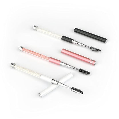 G2PLUS 3PCS Eyebrow Brushes with Cap, Portable Brow Brush, Eyelash Mascara Brushes Wands Applicator Makeup Tools for Travel (Multi-colored)