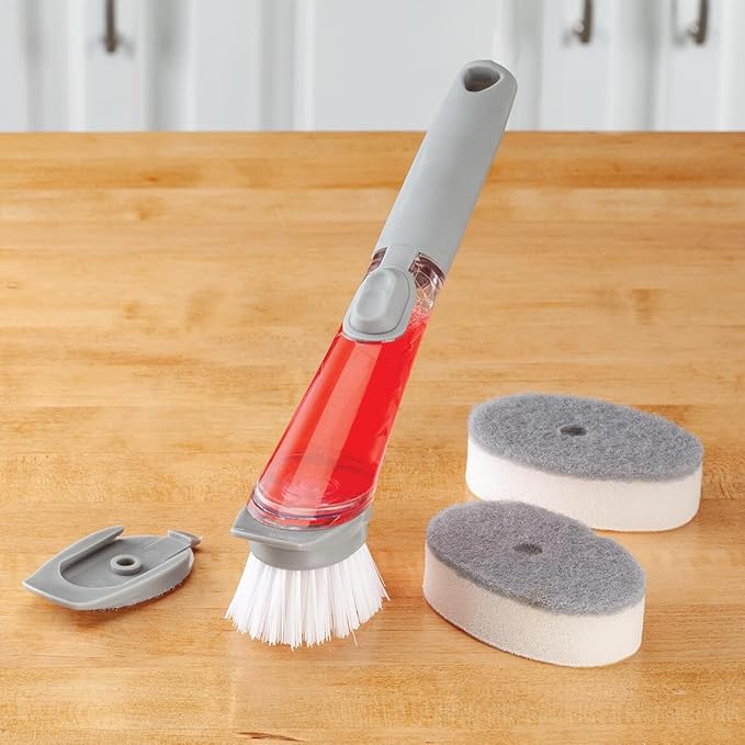 Soap Dispenser Brush with Changeable Heads by Chef’s Pride