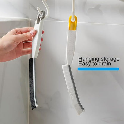 Hard Bristle Crevice Cleaning Brush,Multifunctional Gap Scrub Brush, Bathroom Cleaner Tools,Suitable for Tile Gaps,Kitchen, and Sink,Toilet, with Anti-Slip Handle Design (2 Pieces)