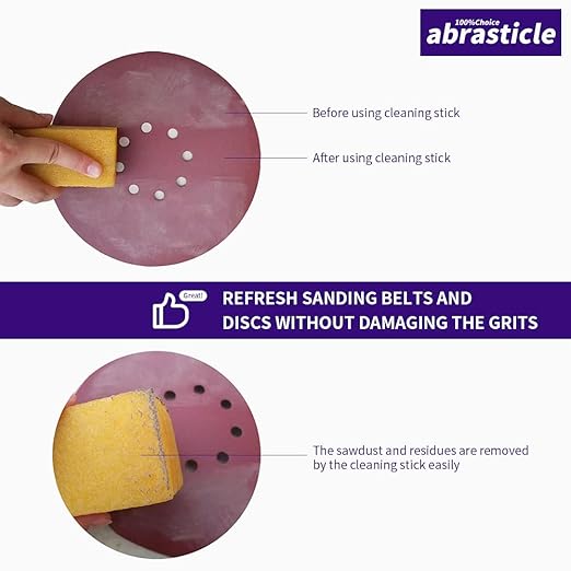 1-1/2" x 1-1/2" x 8" Inch Abrasive Cleaning Eraser Stick, Must Have Accessory for Sanding Belts & Discs Sandpaper Rough Tape, Skateboard and Shoes, Woodworking Shop Tools for Sanding Perfection