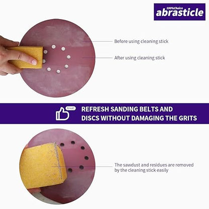 1-1/2" x 1-1/2" x 8" Inch Abrasive Cleaning Eraser Stick, Must Have Accessory for Sanding Belts & Discs Sandpaper Rough Tape, Skateboard and Shoes, Woodworking Shop Tools for Sanding Perfection