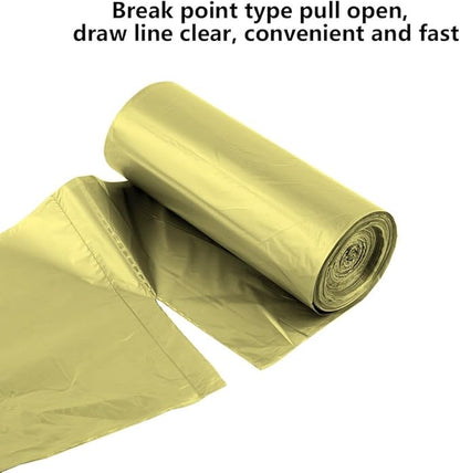 5 Rolls Small Trash Garbage Bags,4 Gallon Strong Thin Material Disposable Kitchen Garbage Bags,Durable Plastic Trash Bags for Office Home Bedroom Garden Waste Bin, 100 Counts (Golden)