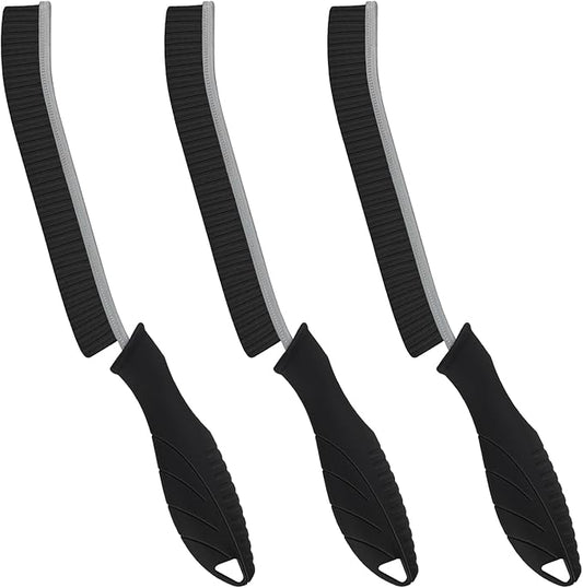 FOOGWEE Hard Bristle Crevice Cleaning Brush - Home Cleaning Tools, Multi-Purpose Crevice Supplies for Kitchen, Bathroom, Toilet, Window, Vehicle, Faucets, Grout, Home (3, Black)