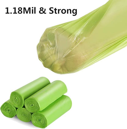 13-15 Gallon Trash Bags Plant Based Garbage Bags Recycling Unscented Tall Kitchen Trash Bags for Kitchen, Yard, Lawn,Office(75 Counts, Green)