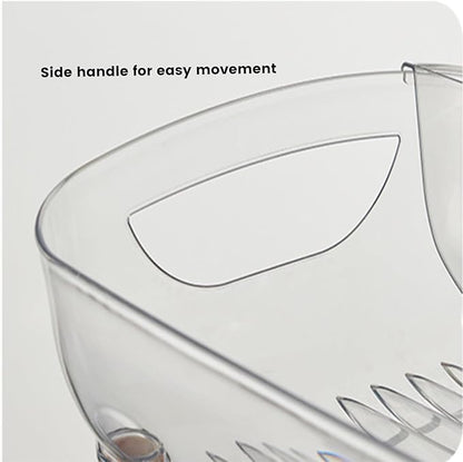 Dish Rack, Dish Drying Rack for Kitchen Counter, Dish Drainer with Drainboard Set and Utensil Holder, Sink Drying Dish Strainer Rack (Clear)