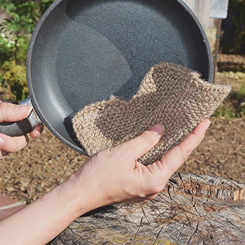 Hand knit Organic Cotton & Jute Scrub Cloths in Vintage Dish Cloth Pattern- 2 pack