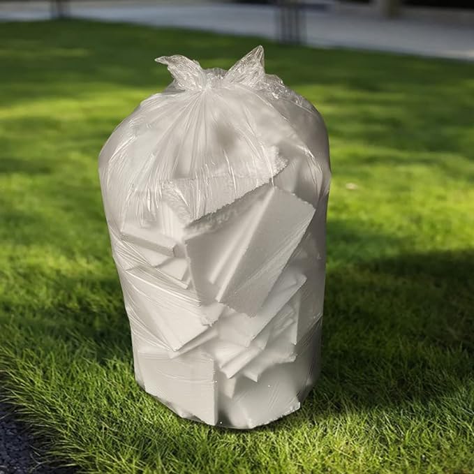 TYPLASTICS 20-30 Gallon Clear Trash Can Liners - 30" x 37" - High Density Garbage Bags - Case of 500 - Multipurpose for Office, Outdoor, Recycling, Industrial and Commercial