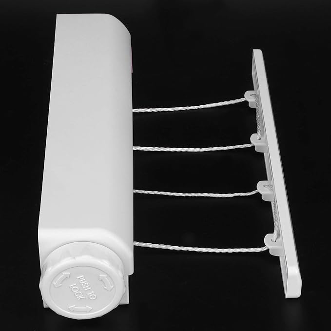 Retractable Clothesline, Clothes Line Retracting Outdoor Wall Mounted Telescopic Clothesline Indoor Outdoor Clothes Line for Laundry Drying (Four Ropes)