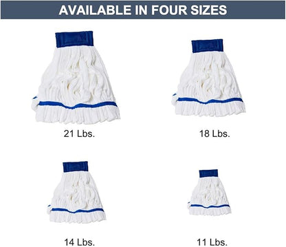 Arkwright Microfiber Tube Mop Head Replacement - (Bulk Case of 12) Heavy Duty, Lint Free, Super Absorbent & Bleach-Safe, Janitorial Essential for Commercial & Industrial Floor Cleaning, 14 oz, White