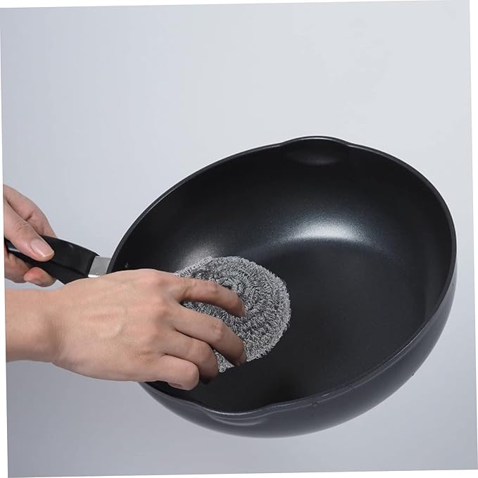 Happyyami 6Pcs Metal Scrubber Pot Cleaning Balls for Heavy Duty Grease Dirt Removal for Kitchen Outdoor Cleaning Tasks