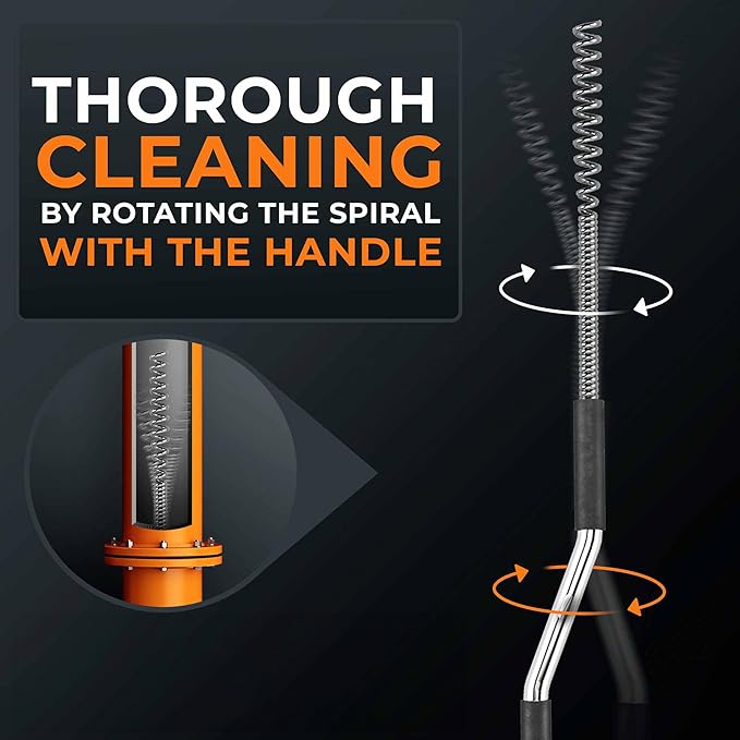 Meisterfaktur drain snake 3.0 [50 FT] - extremely long - Ideal plumbing snake for heavy & deep blockages - The drain auger for real do-it-yourselfers! (50 FT - 1/2 inch)