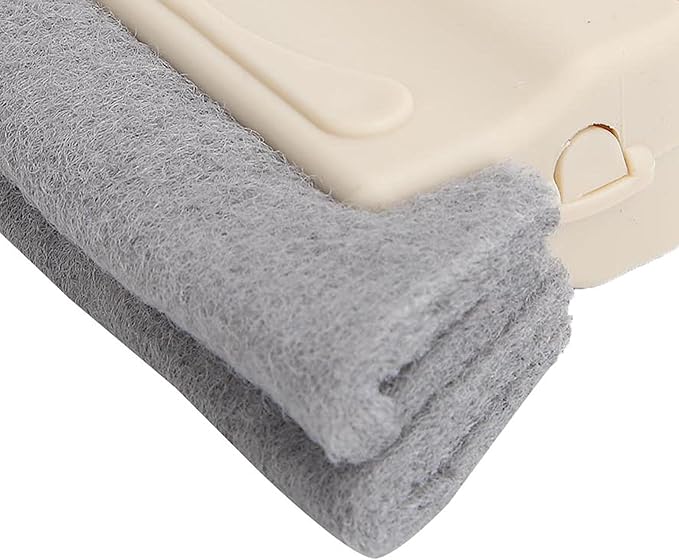 Window Track Cleaner Brush, Handheld Crevice Tool with Thin Head, Deep Cleaning for Window Slides, Door Tracks & Gaps, Removable Washable Pad