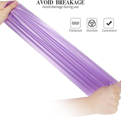 5 Rolls Small Trash Bags - 100 Counts Durable 4 Gallon Small Garbage Bags for home office kitchen Bathroom Bedroom Trash Can liners（Purple）