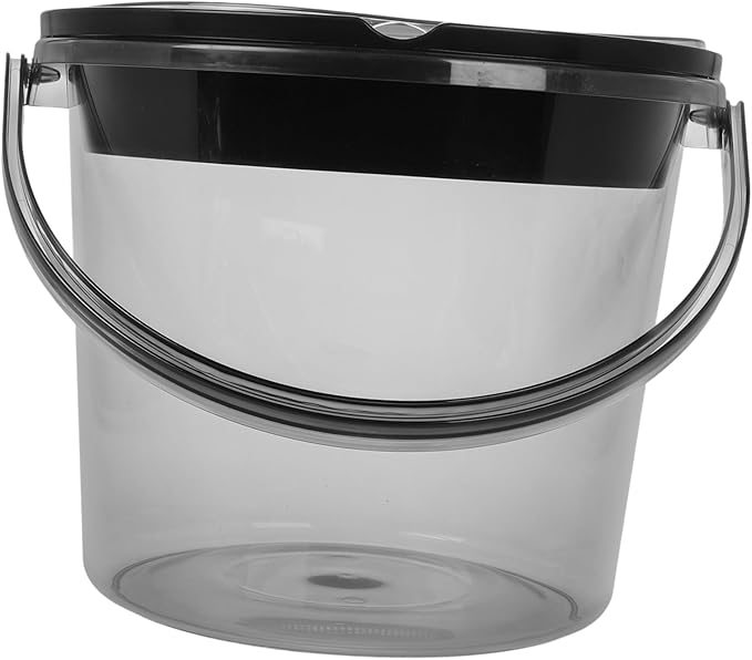 MAGICLULU Handheld Tea Dreg Drainage Bucket with Lid Small Kitchen Compost Bin for Tea Grounds Countertop Trash Can for Indoor Use Light Gray