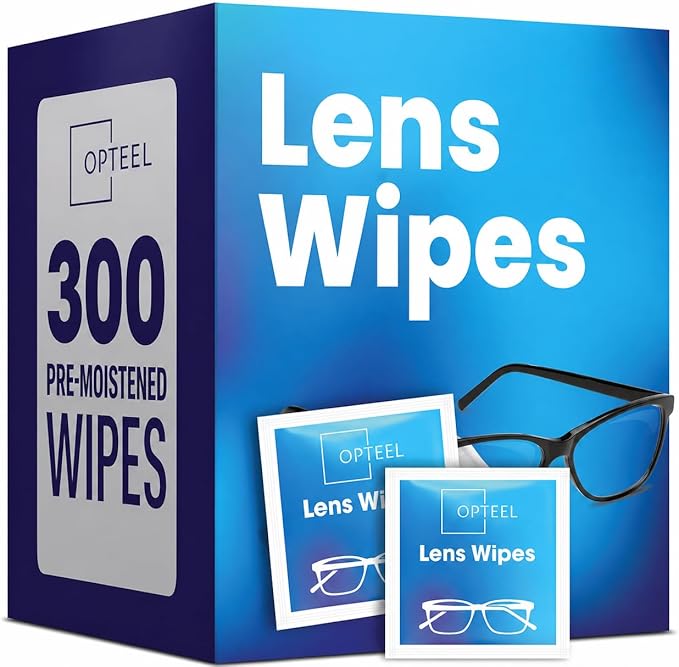OPTEEL Screen Cleaner Wipes – Quick Dry, Streak-Free Screen Wipes for Electronics, Phones, Computers, Cameras, and All Lenses, Soft & Gentle, 300ct, Pre-Moistened & Individually Wrapped