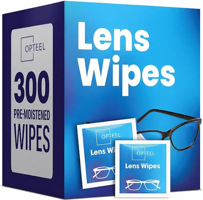 OPTEEL Screen Cleaner Wipes – Quick Dry, Streak-Free Screen Wipes for Electronics, Phones, Computers, Cameras, and All Lenses, Soft & Gentle, 300ct, Pre-Moistened & Individually Wrapped