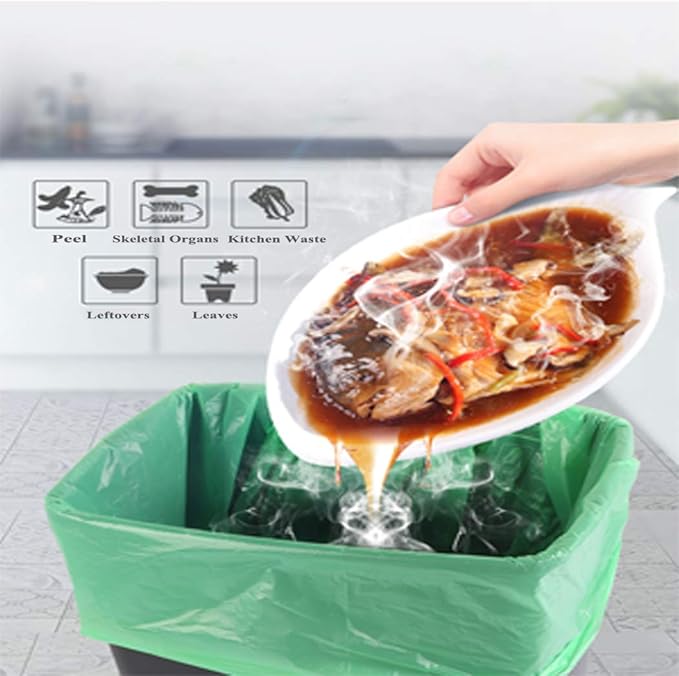 Compostable Trash Bags, 2.6 Gallon Small Disposable Compost Bags 150 Count Garbage Bags Made from PSM Starch-Based for Kitchen Bathroom Bedroom Office Trash Can