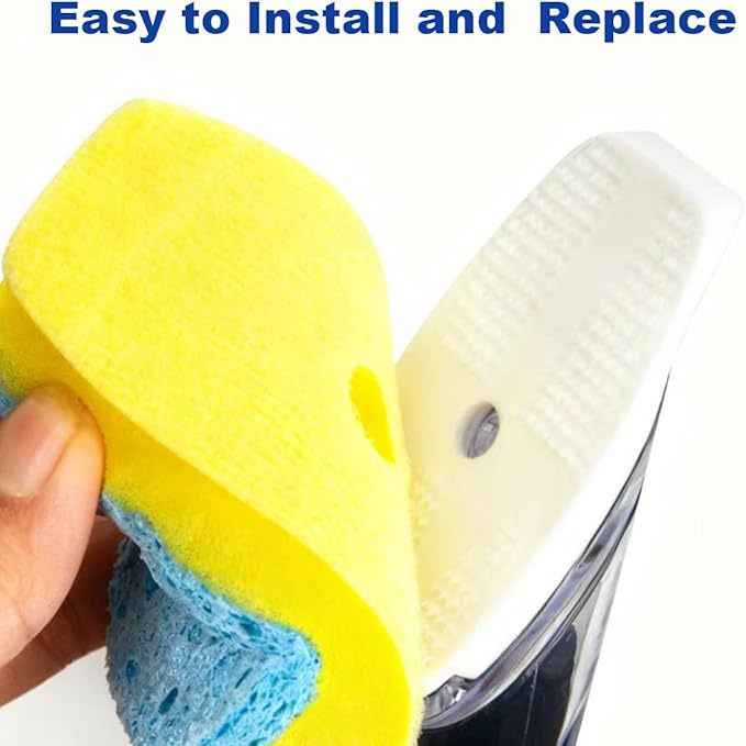 CELOX Dish Sponge with Handle for Pot Pan Sink Cleaning, Soap Dispensing Dish Sponge