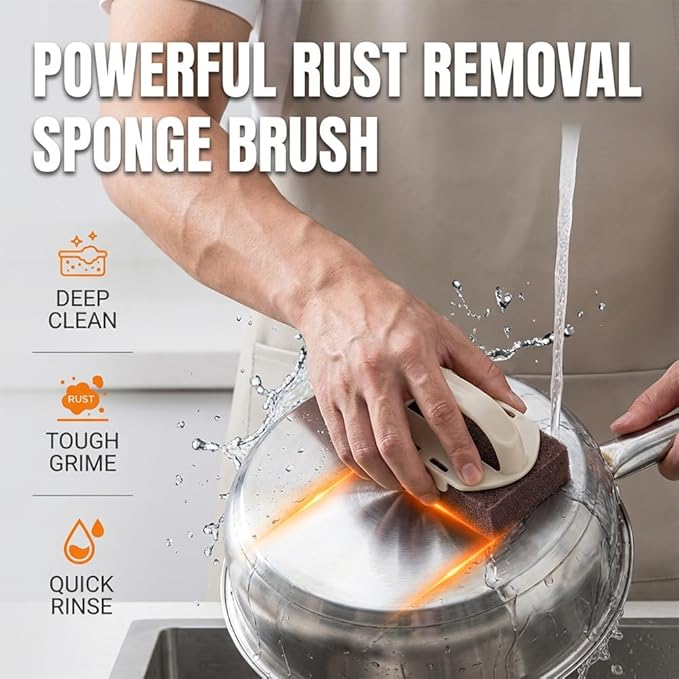 Magic Emery Cleaning Sponge Rust Remover, 2026 New Nano Carborundum Sponge, Pot Scrubber Scouring Pad Kitchen Magic Cleaning Sponge for Removing Rust Cleaning Pots and Pans (8pcs)