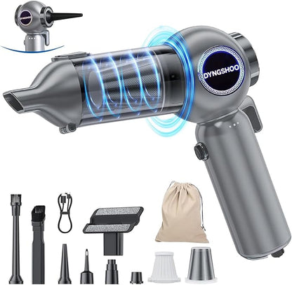 Handheld Car Vacuum Portable Cordless（Equipped with a one-Touch Window Breaker and Seatbelt Cutter ） Handheld Cordless Vacuum with 25000Pa Ultra-Strong Suction,for Car, Office Desk,Keyboards，Pet Hair