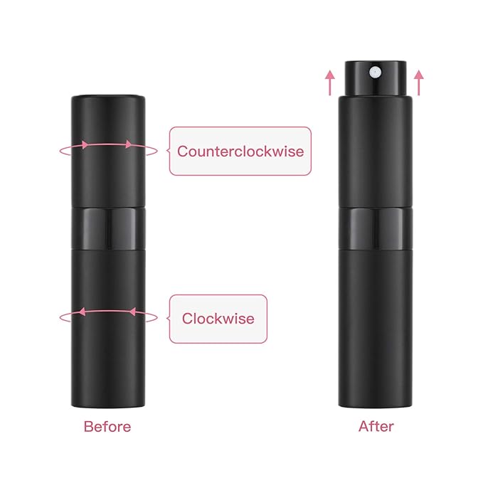 Tekson 10PCS 8ML Perfume Atomizer Travel, Refillable Cologne Containers, Dispenser Spray Empty Bottle for Mini Sprayer Size (black)