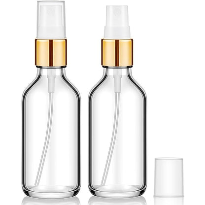 Tessco for you 1 Pcs Glass Spray Bottles Empty Perfume Atomizer Refillable Clear Decorative Empty Bottles with Fine Mist Sprayer Pump for Face Body Travel (Clear,2 oz)
