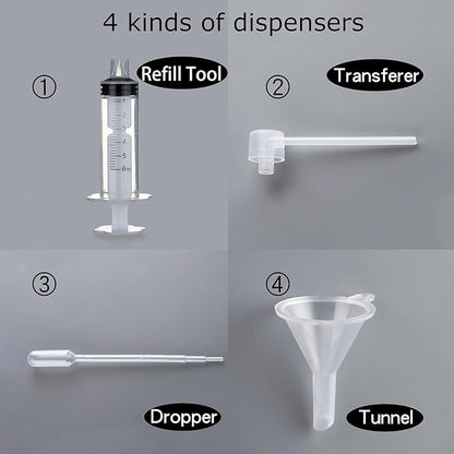 2 Pack 50ml/1.69 Oz Empty Frosted Glass Spray Bottles Perfume Atomizer, Refillable Fine Mist Spray Empty Perfume Bottles with 4 kinds of perfume dispenser (2 Pack 50ml/1.69 Oz Frosted Bottles)