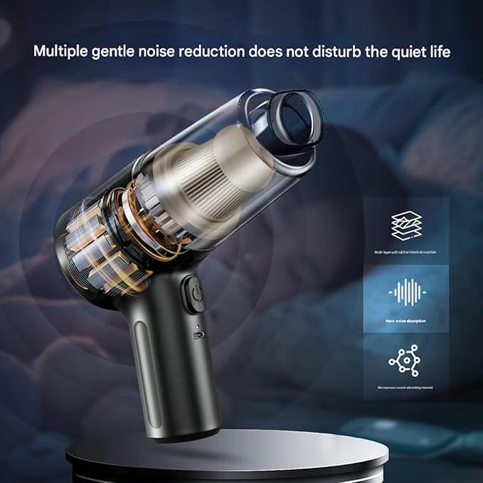 Wireless Handheld Car Vacuum Cleaner Portable Cordless, Vacuum Cleaner with Multi-nozzles, Portable Mini Handheld Wet/Dry Cordless Car Vacuum Cleaner (Black)