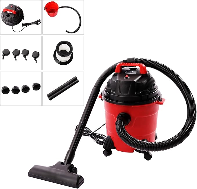 3-in-1 Wet Dry Vacuum, 1000W 4 Gallon Portable Shop Vac with HEPA Filter, Heavy-Duty Car Vac for Garage, Home, Workshop & Car Cleaning