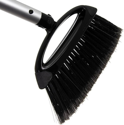 Carlisle FoodService Products Broom with Dustpan Combo Set – DuraPan, Adjustable Broom and Dustpan Set, Lightweight Metal and Plastic Design, 36", 4 Pack, Black