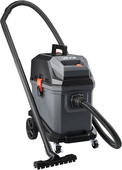 VEVOR Commercial Shop Vac, 11 Gallon Wet Dry Shop Vacuum, 5.5 Peak HP Portable with One-Button Self-Cleaning, 1350W Input, 1.25in x 7ft Hose, 20ft Cord, Industrial-Grade for Jobsite, Workshop