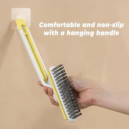 White Grout Brush, Crevice Cleaning Brush with 360° Swivel Head 3-in-1 Tool(1 Pack)
