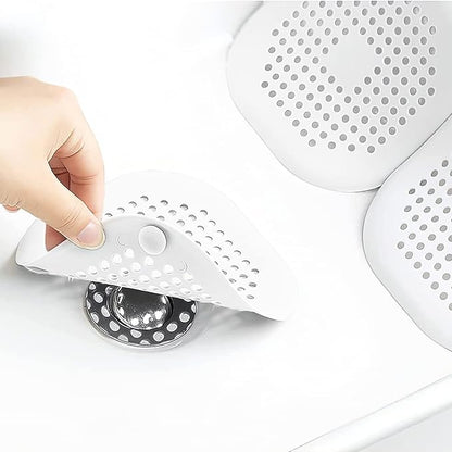 2 Pieces Shower Drain Hair Catcher Bathtub Stopper Home Drain Protectors Drain Cover with Sucker Water Trap Sink Cover for Bathroom Bathtub and Kitchen (White,White)