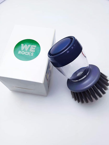All Purpose Liquid Dispensing Cleaning Brush, Good Grips Soap Dispensing Palm Brush, Soap Dispensing Palm Brush for Dish Kitchen Scrubber with Sturdy Nylon Bristles, Dish Brush with soap Dispenser
