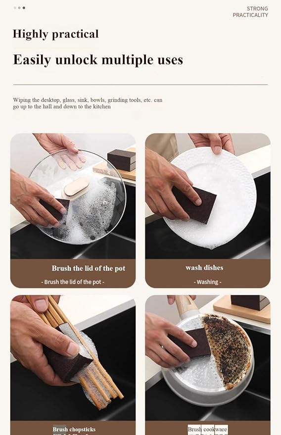 Thickened dishwashing Sponge (scouring pad/Magic Eraser), Suitable for Kitchen dishwashing and Pot Cleaning
