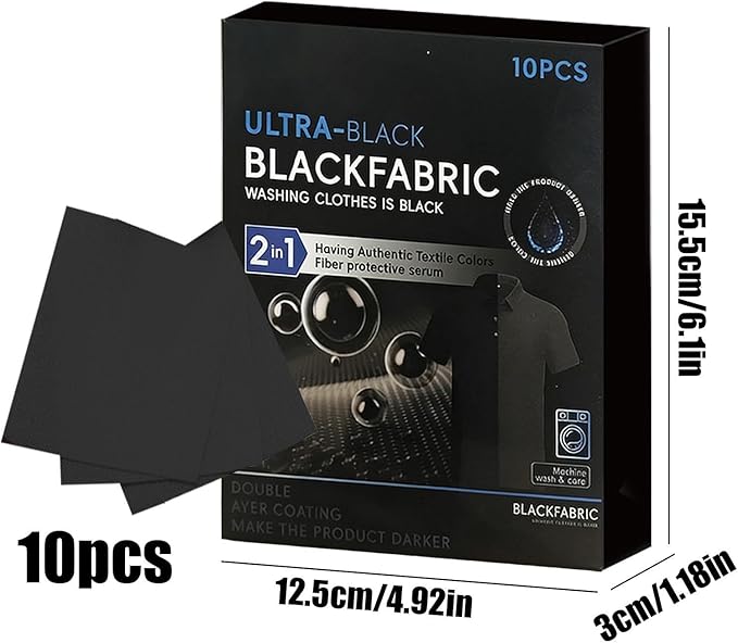 Black Clothing Colour Restore, 10 Pieces Fabric Paint Dark Tablets, Colour Grabber Laundry Sheets, Restore Color Long-Lasting Laundry Supplies, for Cotton Linen Wool T-Shirts Shoes Jeans