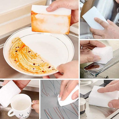 100 Pack Magic Cleaning Sponges Eraser,Multi-Functional Premium Melamine Sponge Foam Cleaning Pads,Dish,Household Cleaning Sponge for Kitchen,Furniture,Bathroom(Universal Cleaner)
