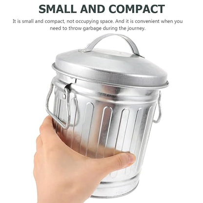 Zerodeko Ash Bucket with Lid Galvanized Iron Metal Fireplace Charcoal Bucket Ash Can Coal Bucket Small Trash Can Pen Storage Kitchen Compost Bin for Burning Stove B