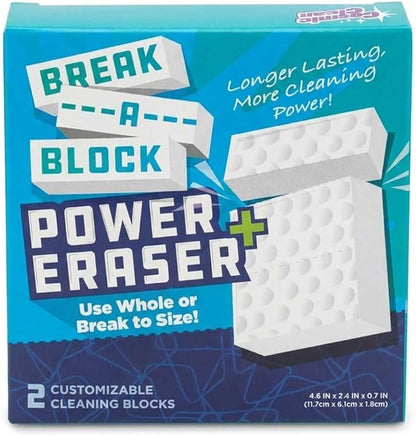 Heavy Duty Melamine Cleaning Sponge (2-Pack) – Multi-Surface Eraser Sponge, Breakable Power Blocks for Tough Stains, Grease & Scuffs, Kitchen, Bathroom, Walls & Deep Cleaning