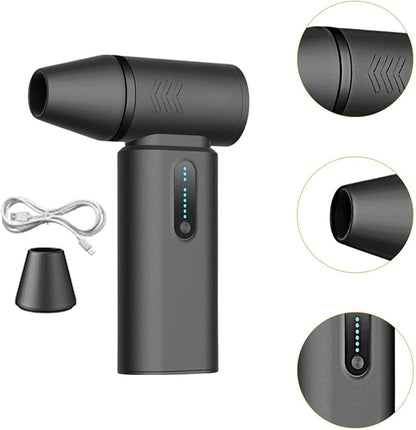 Mini Jet Dry Blower Hair Dryer Multi-use Turbofan Turbine Snow Blower for Cleaning of Keyboards & Laptop Hair Cleaning, Black