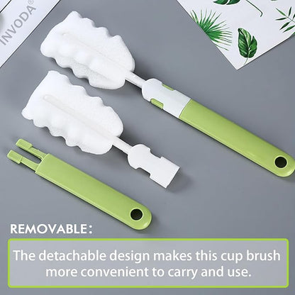 INVODA Cleaning Brush Set, 8PCS Portable Bottle & Nipple Brushes Sponge Material, Soft & Fluffy Texture, Comfortable Grip, Hanging Holes, BPA Free, Ideal for Baby Bottles & Cups
