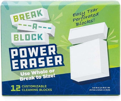 Melamine Cleaning Sponge (12-Pack) – Multi-Surface Eraser Sponge Bulk Pack, Breakable Cleaning Blocks for Stains, Scuffs, Dirt & Everyday Cleaning, Kitchen, Bathroom, Walls