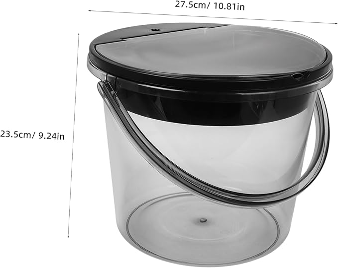 MAGICLULU Handheld Tea Dreg Drainage Bucket with Lid Small Kitchen Compost Bin for Tea Grounds Countertop Trash Can for Indoor Use Light Gray