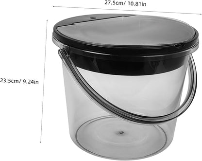 MAGICLULU Handheld Tea Dreg Drainage Bucket with Lid Small Kitchen Compost Bin for Tea Grounds Countertop Trash Can for Indoor Use Light Gray