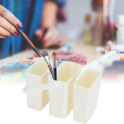 Portable Detachable Artist Brush Washer Multifunction Paint Brush Washing Bucket with Handle for Watercolor Outdoor Indoor Painting